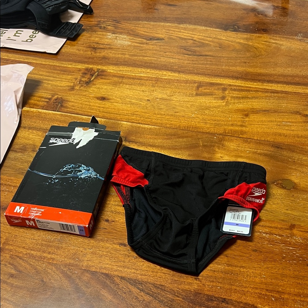 Speedo Black and Red Men's Briefs size 26 m competitive